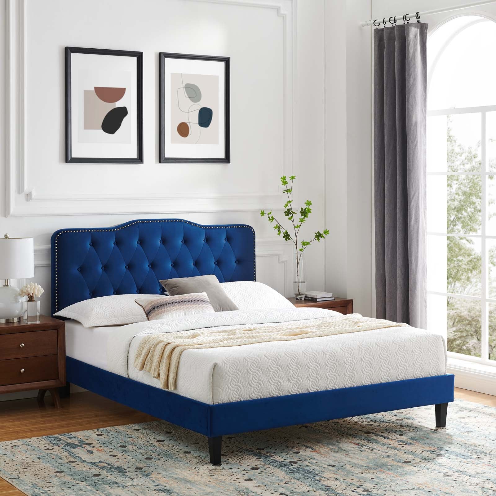 Amber Performance Velvet Queen Platform Bed By Modway - MOD-6777 - Image 62