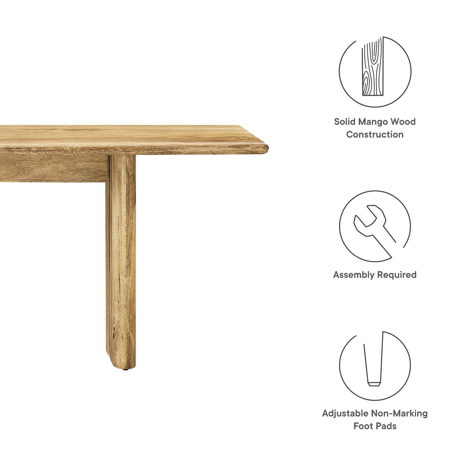 Amistad 72" Wood Bench By Modway - EEI-6345 - Image 8