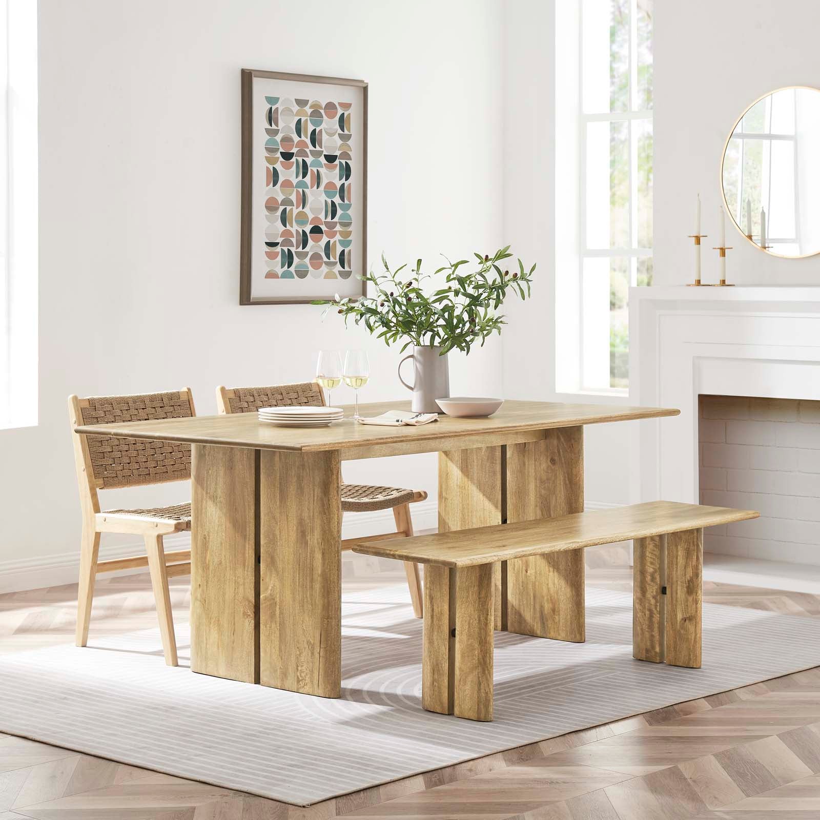 Amistad 72" Wood Dining Table and Bench Set By Modway - EEI-6559 - Image 6