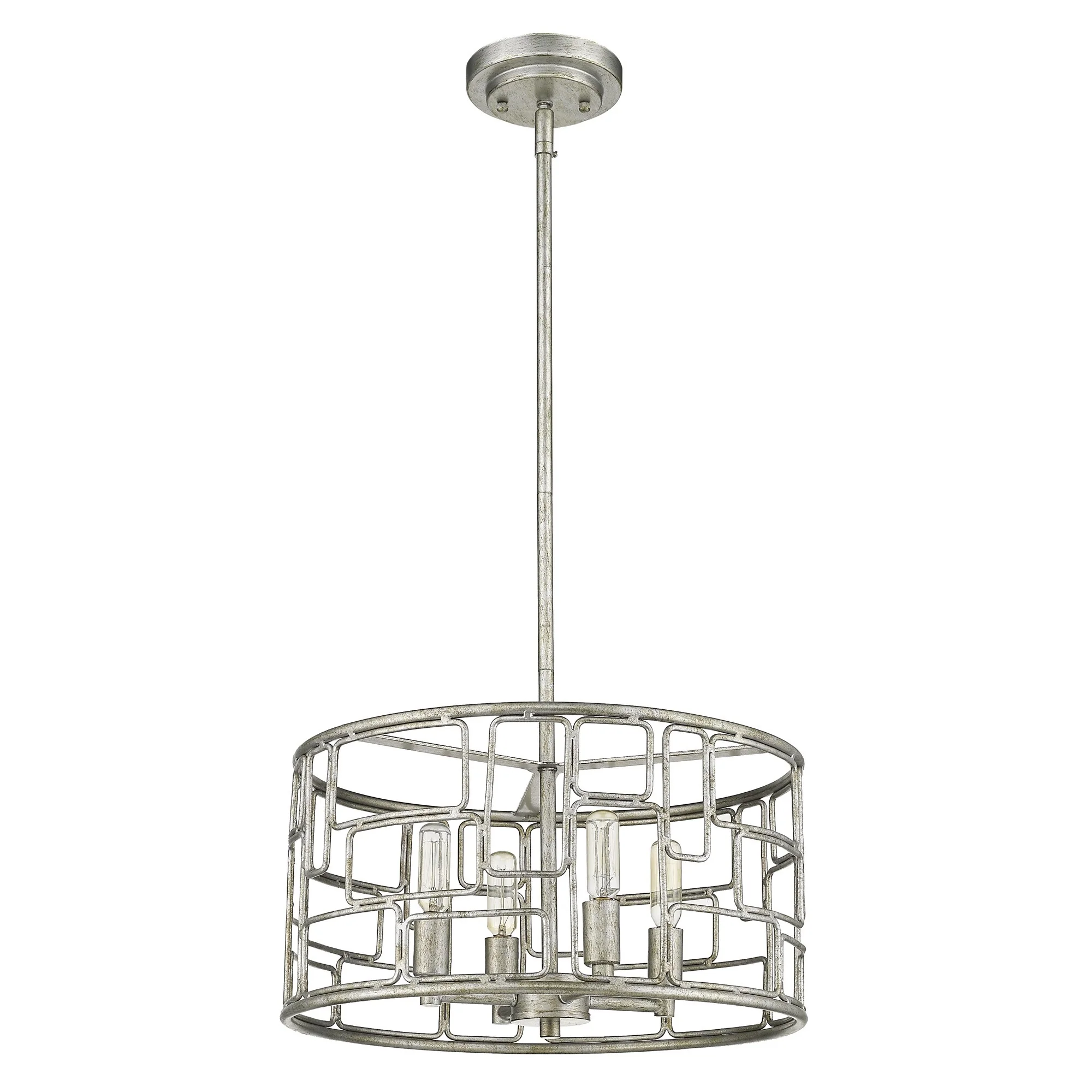 Amoret 4-Light Antique Silver Convertible Pendant By Homeroots