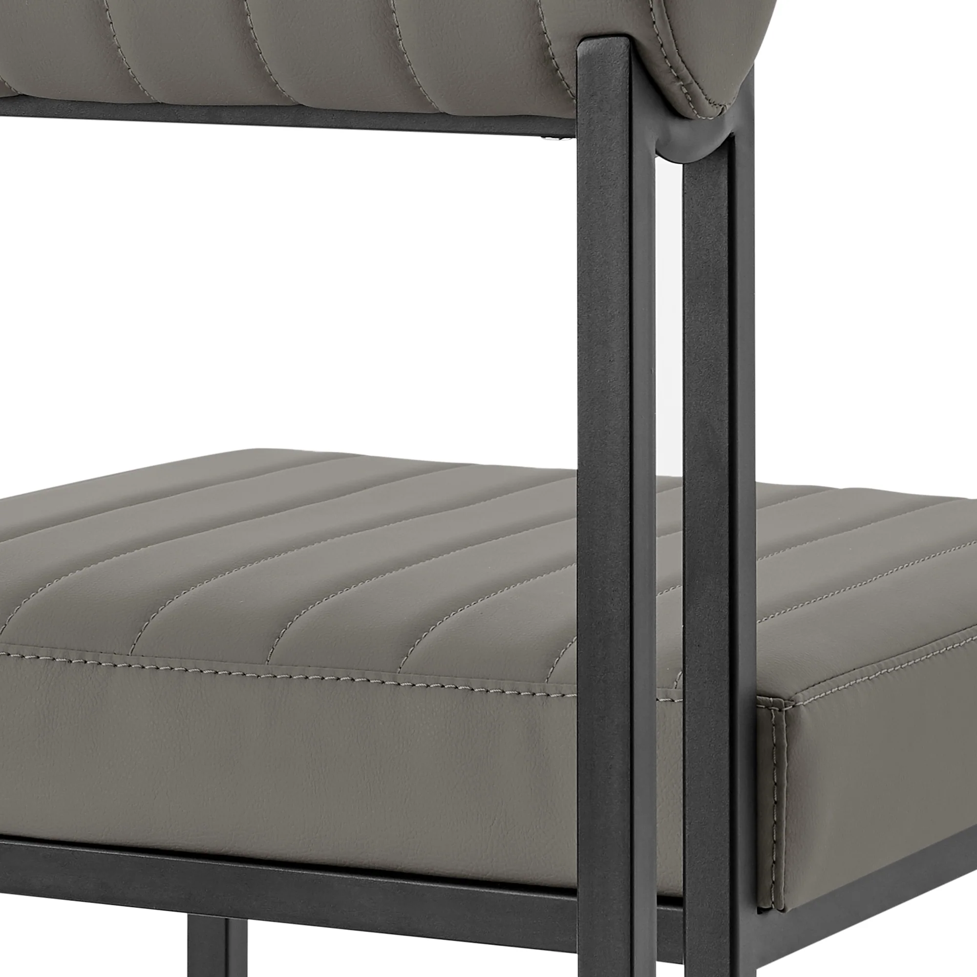 Anastasia Dining Chair with Matte Black Iron and Anchor Gray Fabric - Set of 2 By Armen Living - Image 33