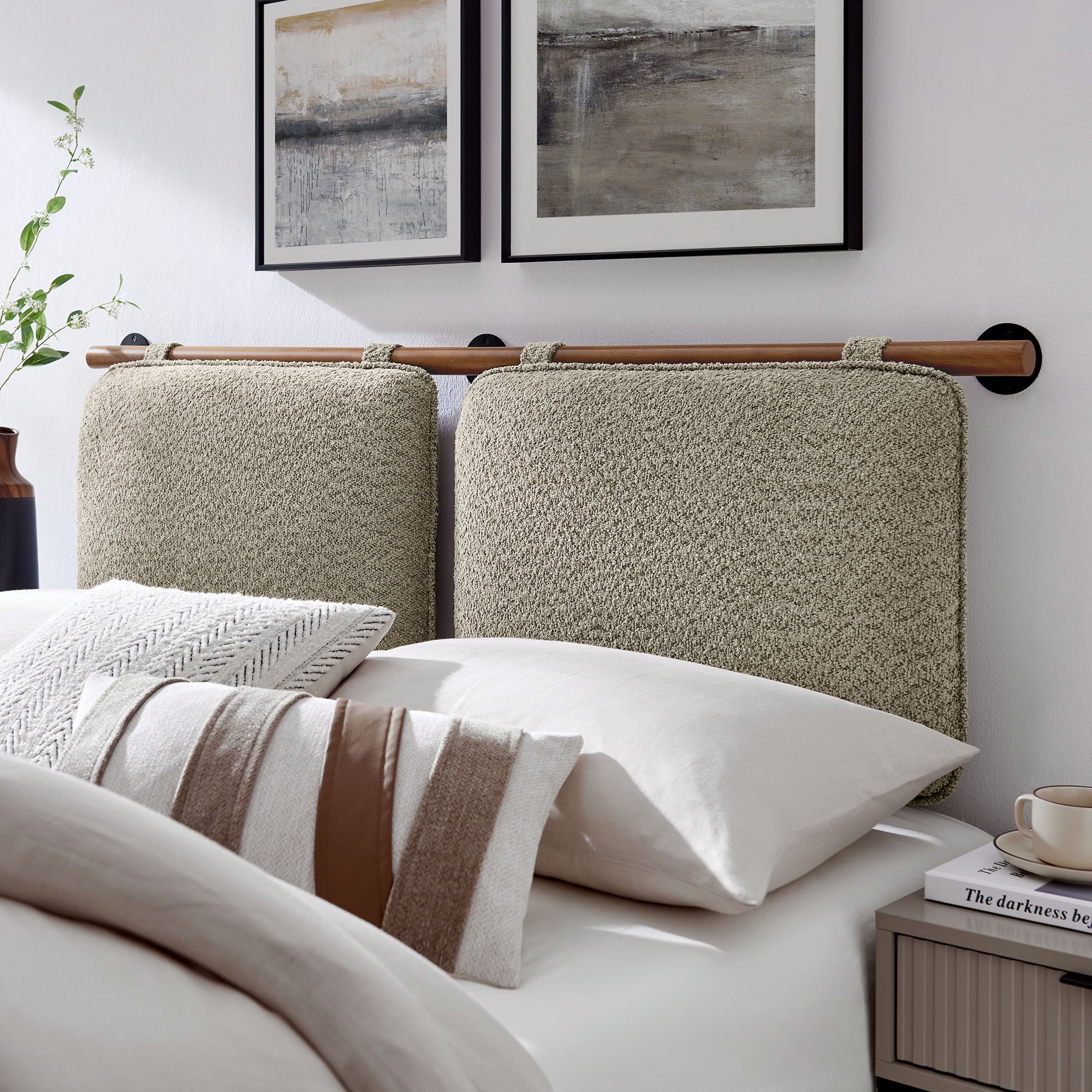 Anela Wall-Mounted Chenille Upholstered King Size Headboard by Modway - Image 22