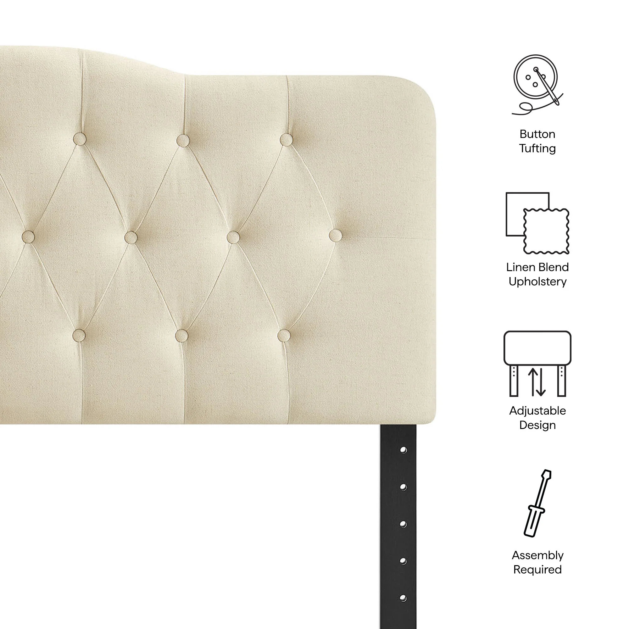 Annabel Premium Linen Blend King Headboard by Modway - Image 31