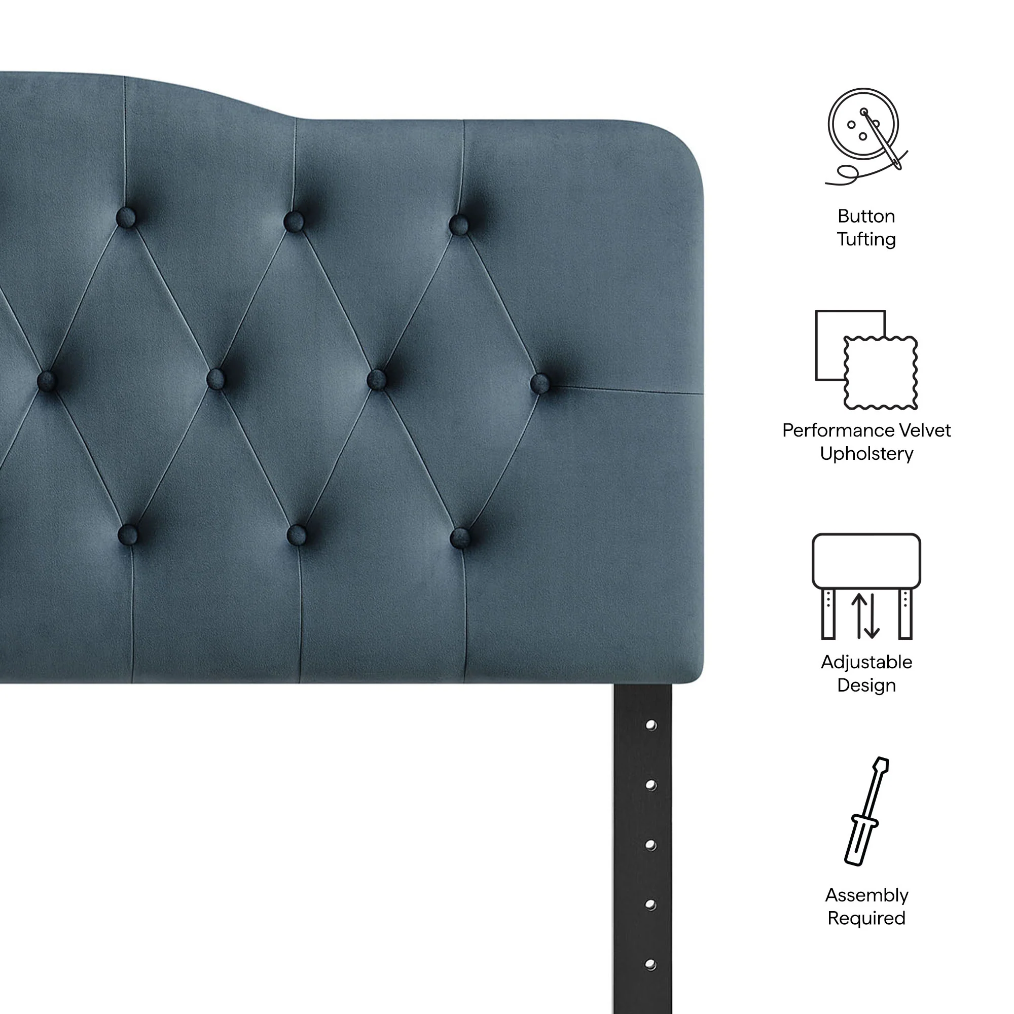 Annabel Stain-Resistant Performance Velvet Full Headboard by Modway - Image 15