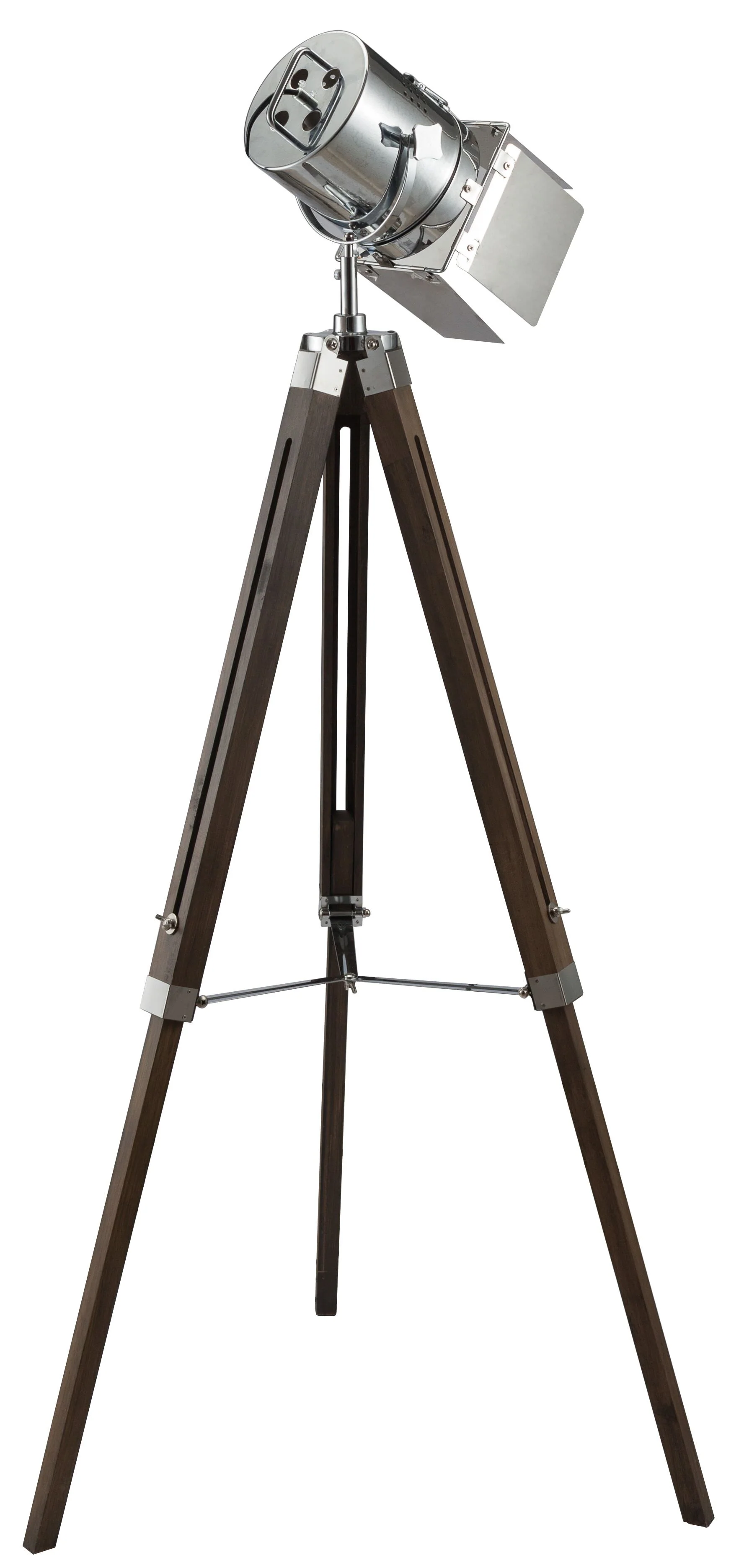 Antique Oak Chrome Metal Wood Floor Lamp By Homeroots