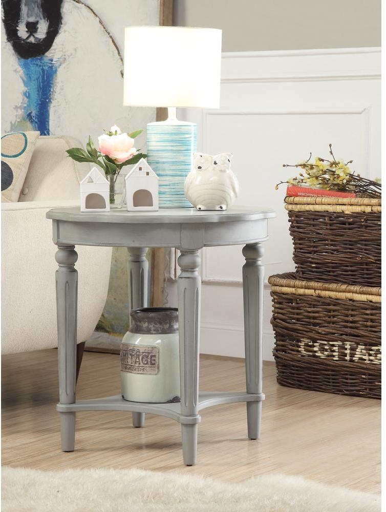 Antique Slate Solid Wood End Table By Homeroots