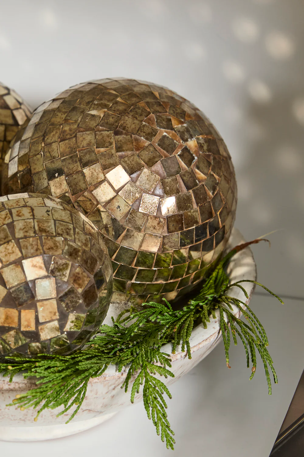 Antiqued Disco Ball Ornament Set of 8 By Accent Decor
