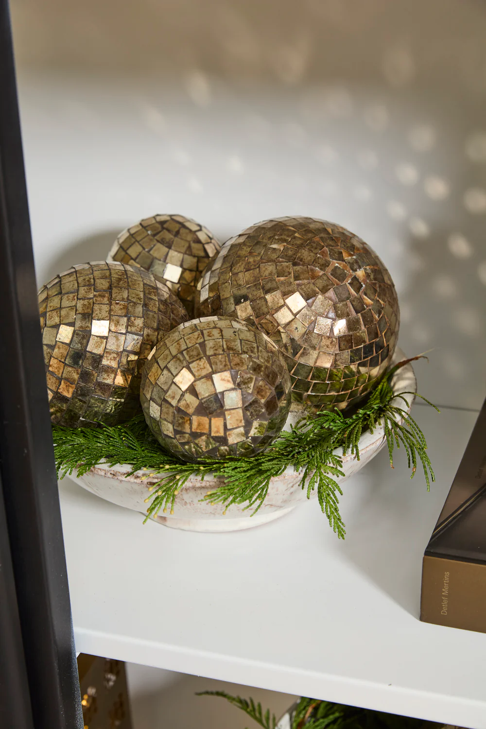 Antiqued Disco Ball Ornament Set of 8 By Accent Decor - Image 4