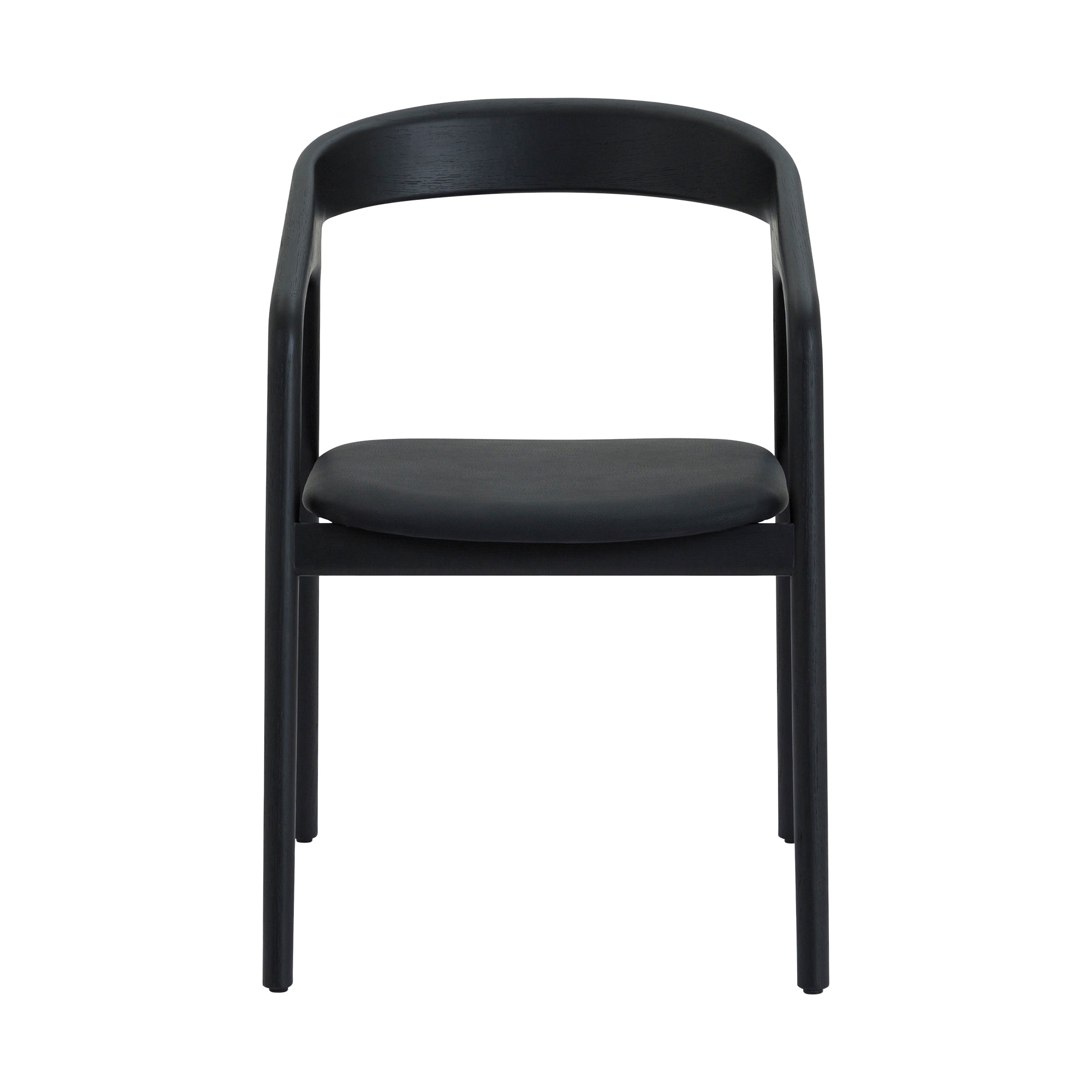 Apache Black Oak Wood and Faux Leather Dining Chair By Armen Living - Image 4