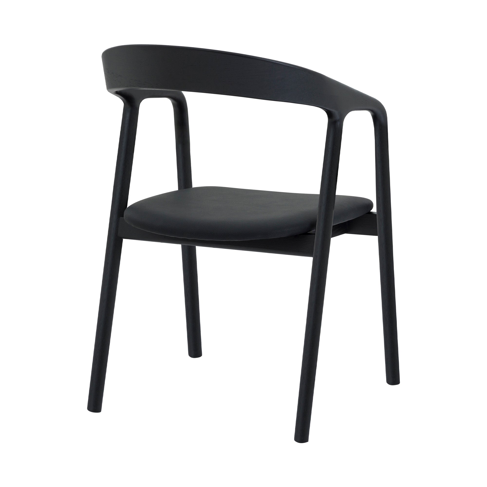 Apache Black Oak Wood and Faux Leather Dining Chair By Armen Living - Image 6