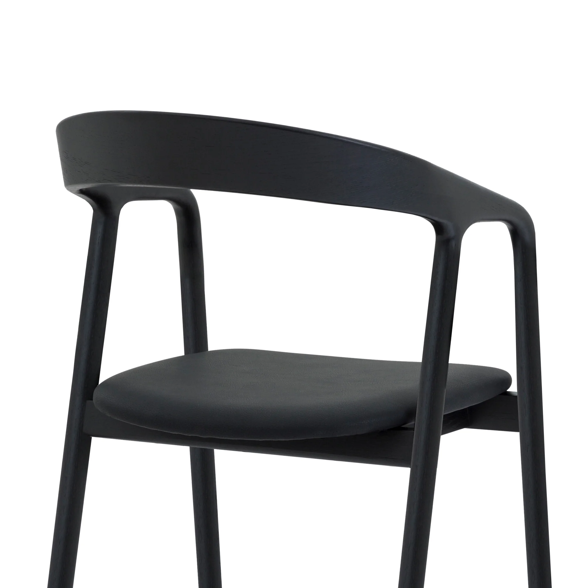 Apache Black Oak Wood and Faux Leather Dining Chair By Armen Living - Image 8