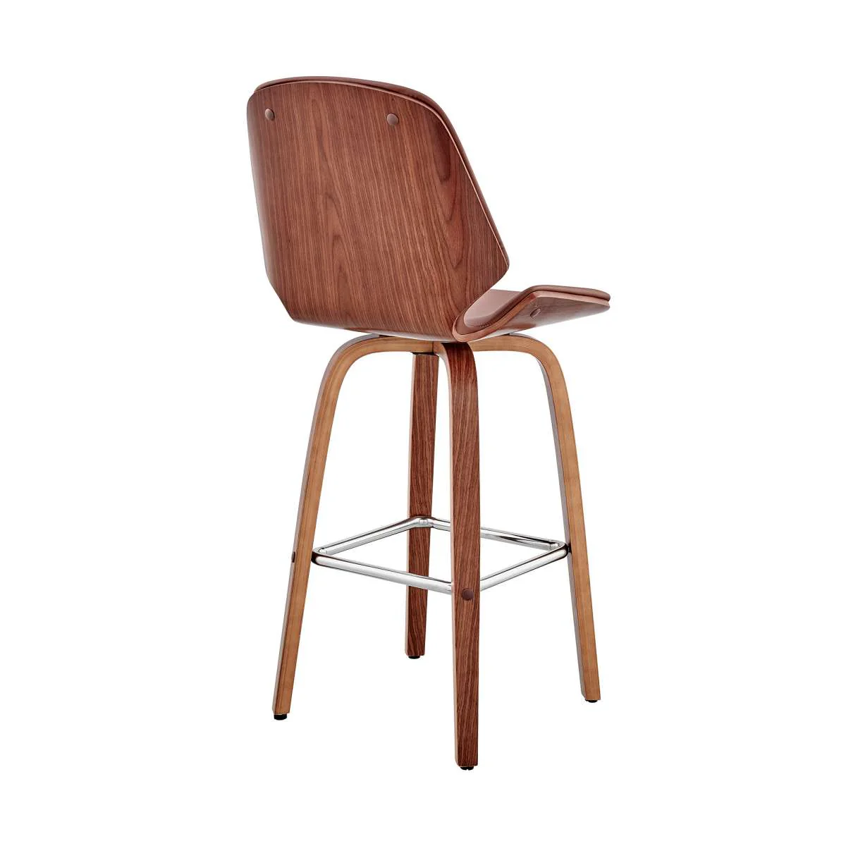 Arabela 26" Gray Faux Leather and Black Wood Swivel Bar Stool By Armen Living - Image 10