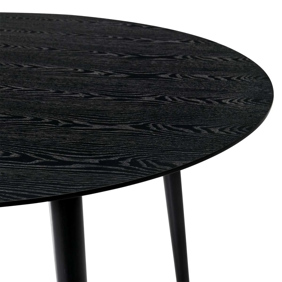 Arcadia and Juno 48" Round Charcoal and Black Wood 5 Piece Dining Set By Armen Living - Image 6