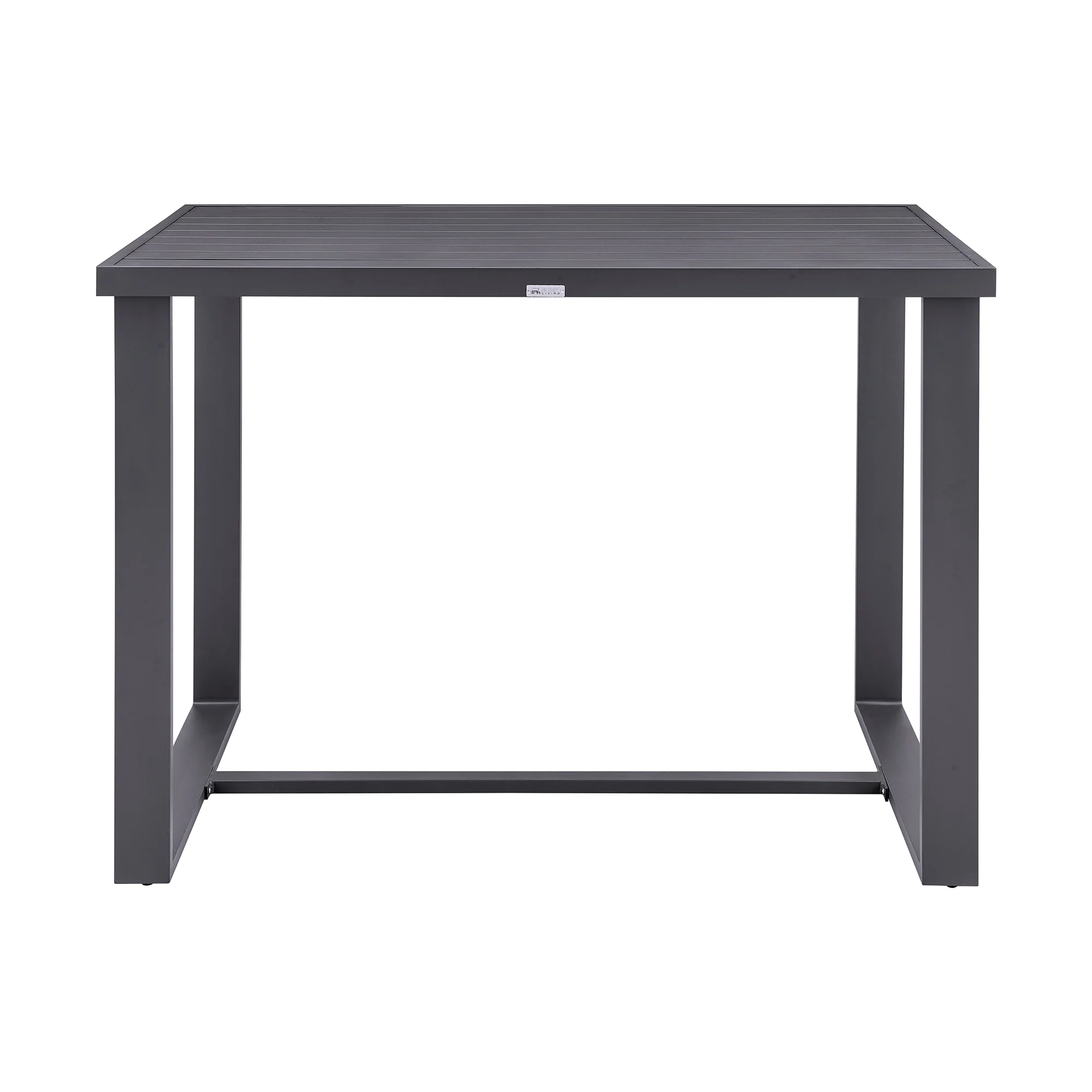 Argiope Outdoor Patio 5-Piece Bar Table Set in Aluminum with Grey Cushions By Armen Living - Image 5