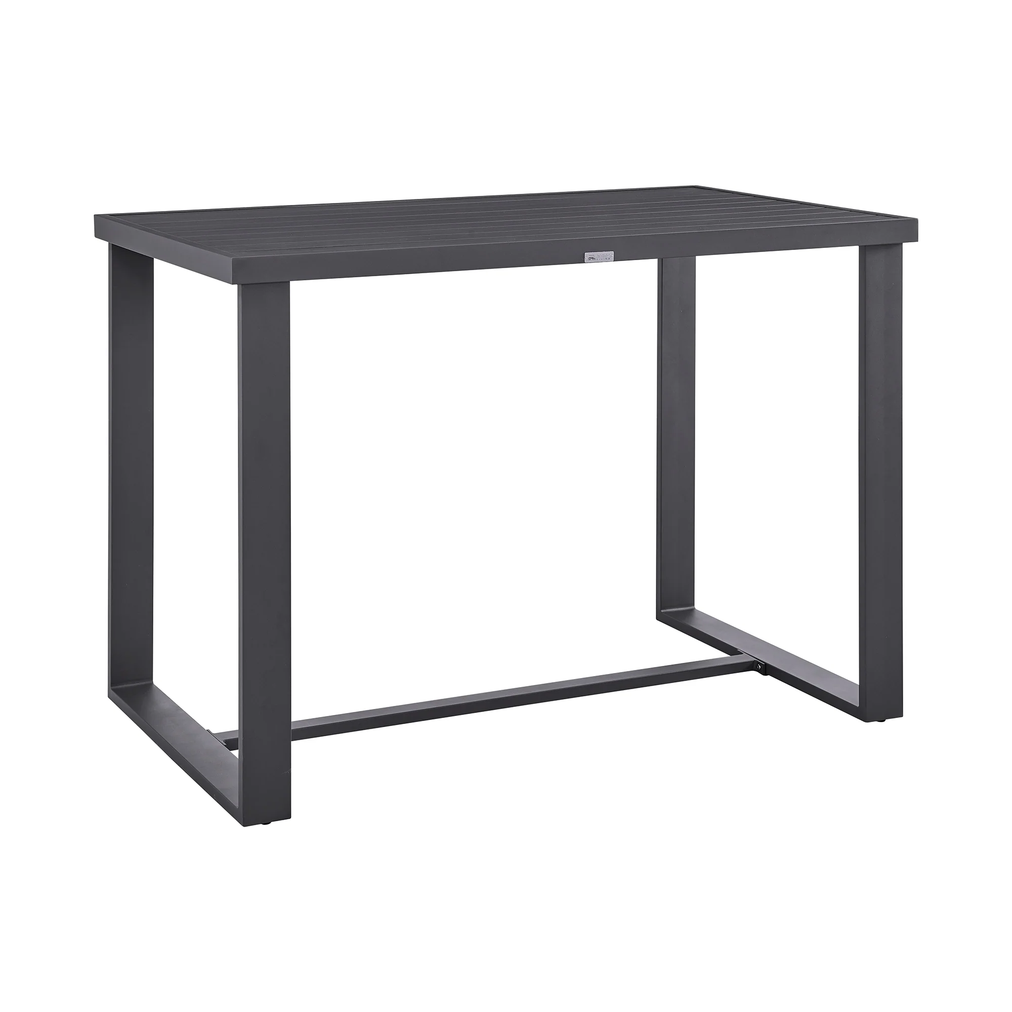 Argiope Outdoor Patio 5-Piece Bar Table Set in Aluminum with Grey Cushions By Armen Living - Image 6