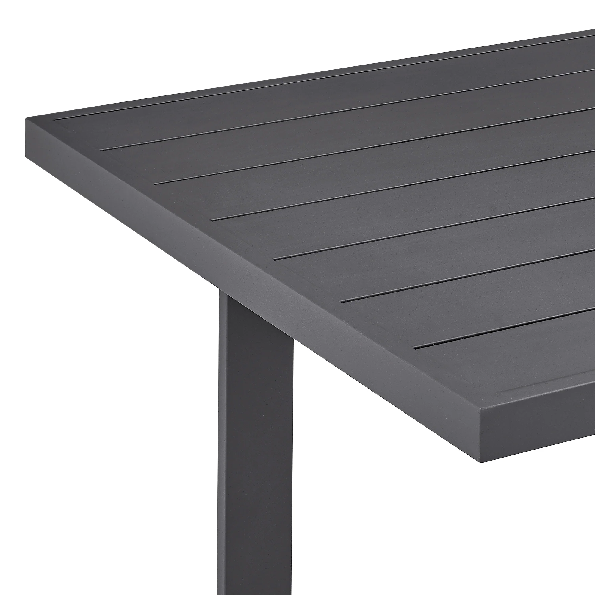 Argiope Outdoor Patio 5-Piece Dining Table Set in Aluminum with Grey Cushions By Armen Living - Image 10