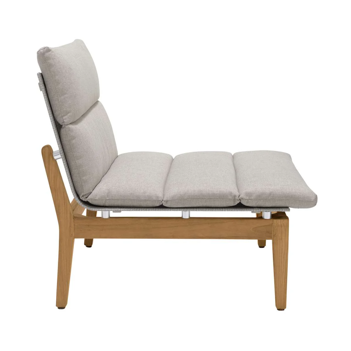 Arno Outdoor 3 Piece Teak Wood Seating Set in Beige Olefin By Armen Living - Image 9