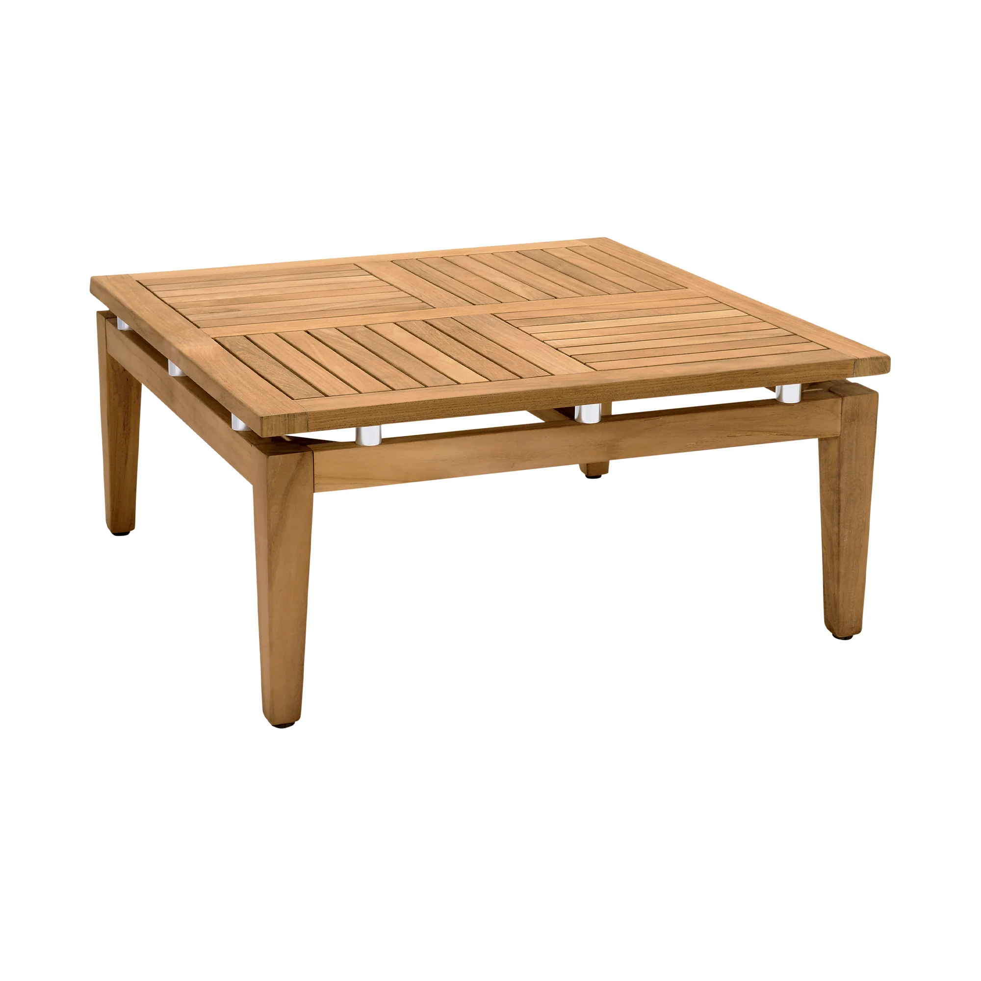 Arno Outdoor 5 Piece Teak Wood Seating Set in Beige Olefin By Armen Living - Image 6