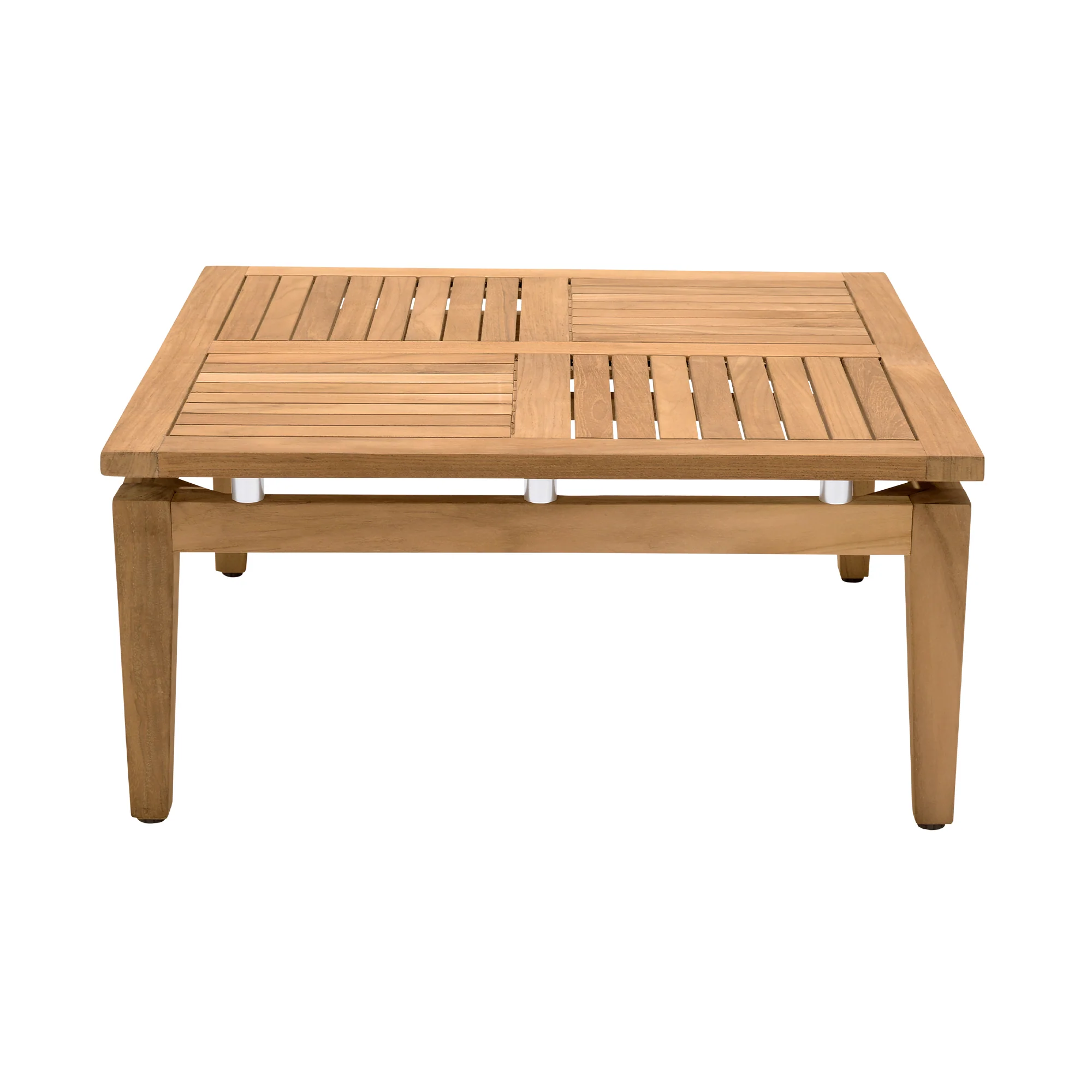 Arno Outdoor 5 Piece Teak Wood Seating Set in Beige Olefin By Armen Living - Image 7