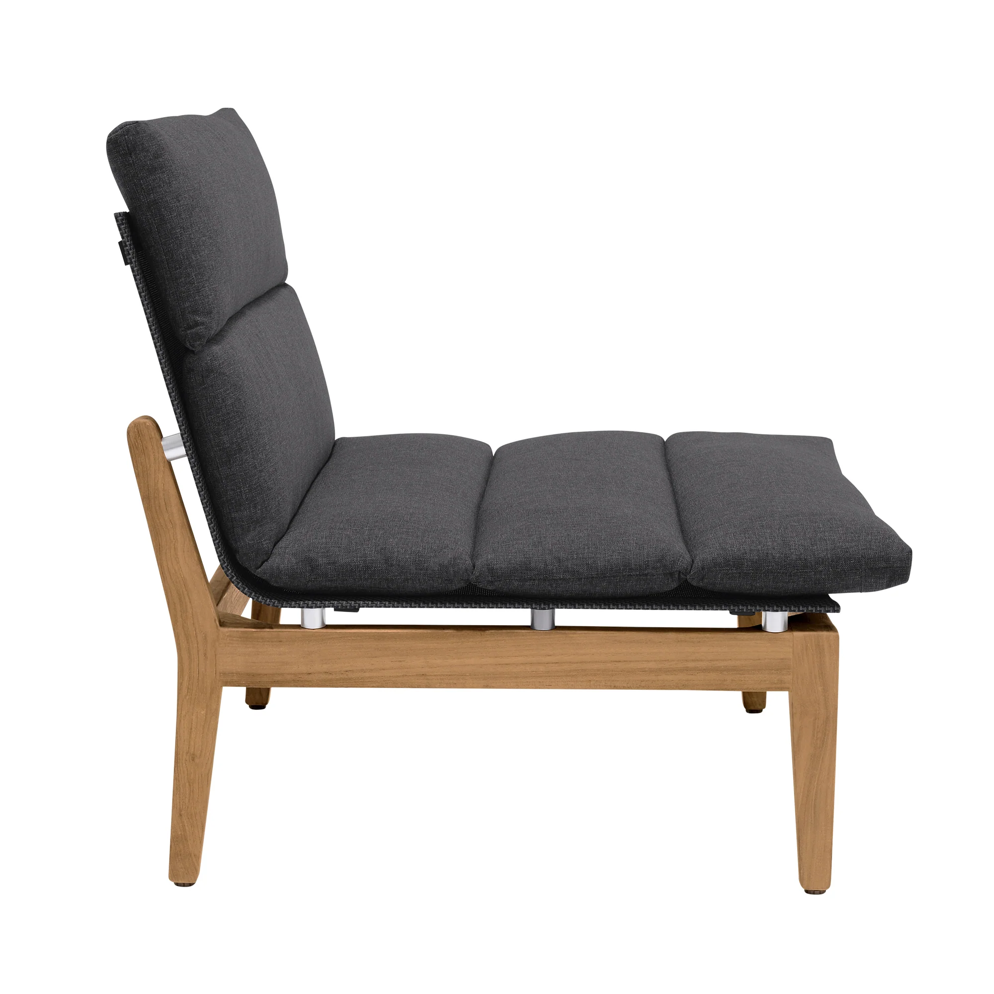 Arno Outdoor 5 Piece Teak Wood Seating Set in Charcoal Olefin By Armen Living - Image 5