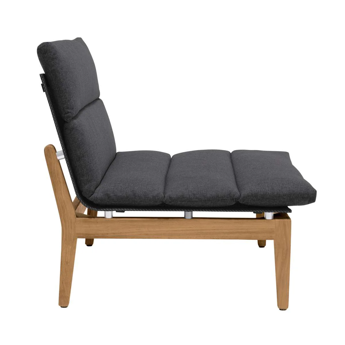 Arno Outdoor 7 Piece Teak Wood Seating Set in Charcoal Olefin By Armen Living - Image 4