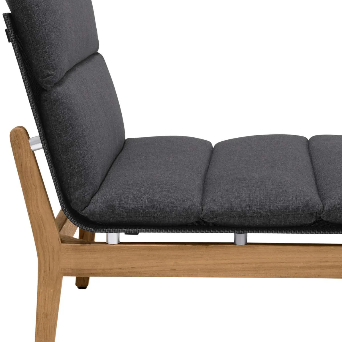 Arno Outdoor Modular Teak Wood Lounge Chair with Charcoal Olefin By Armen Living - Image 15