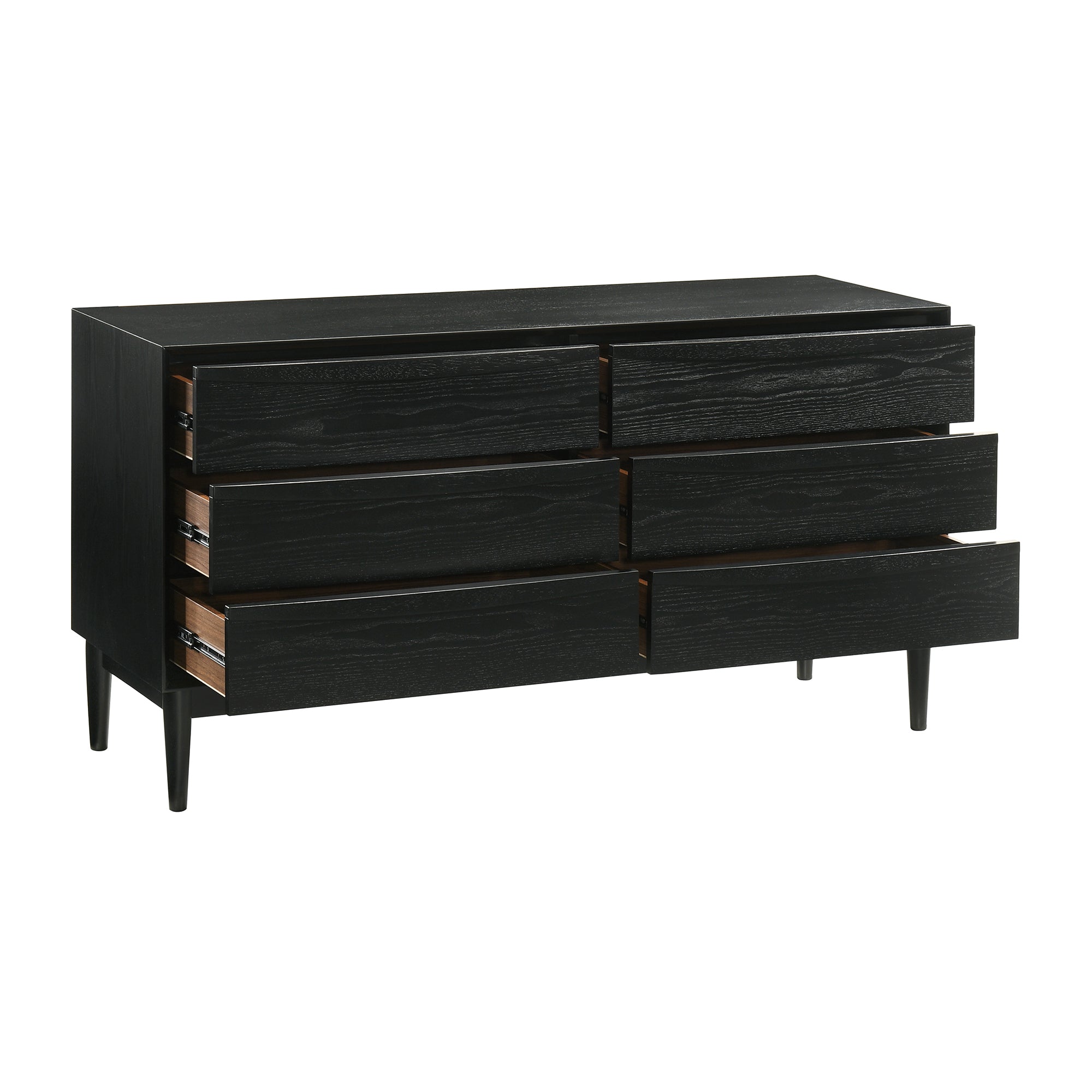 Artemio King 4 Piece Wood Bedroom Set in Black Finish By Armen Living - Image 5