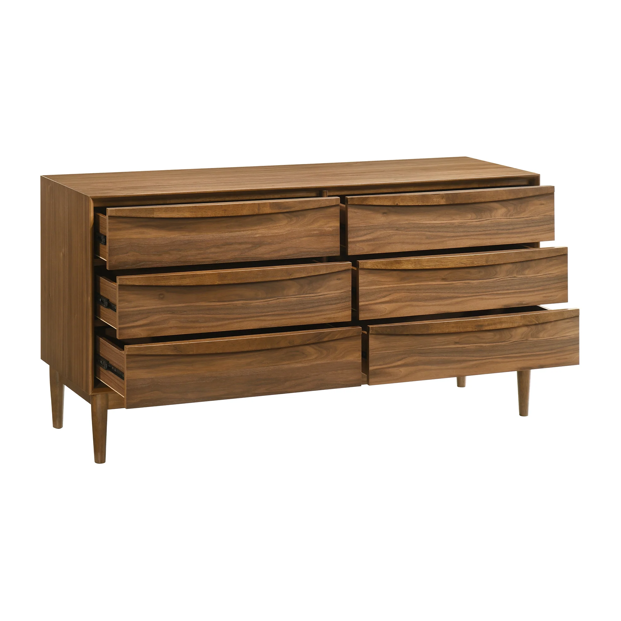 Artemio King 4 Piece Wood Bedroom Set in Walnut Finish By Armen Living - Image 5