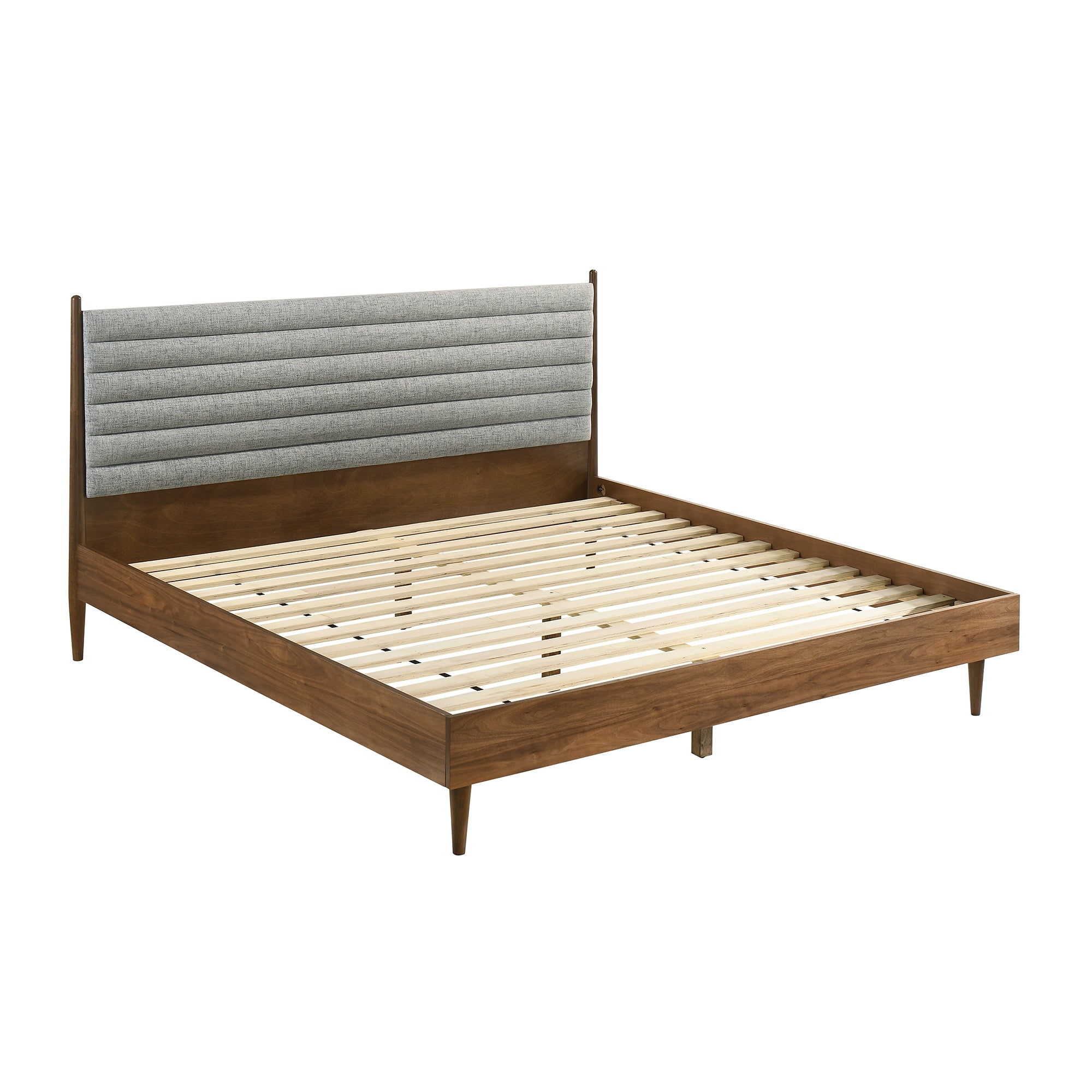 Artemio King Platform Wood Bed Frame in Walnut Finish By Armen Living - Image 4
