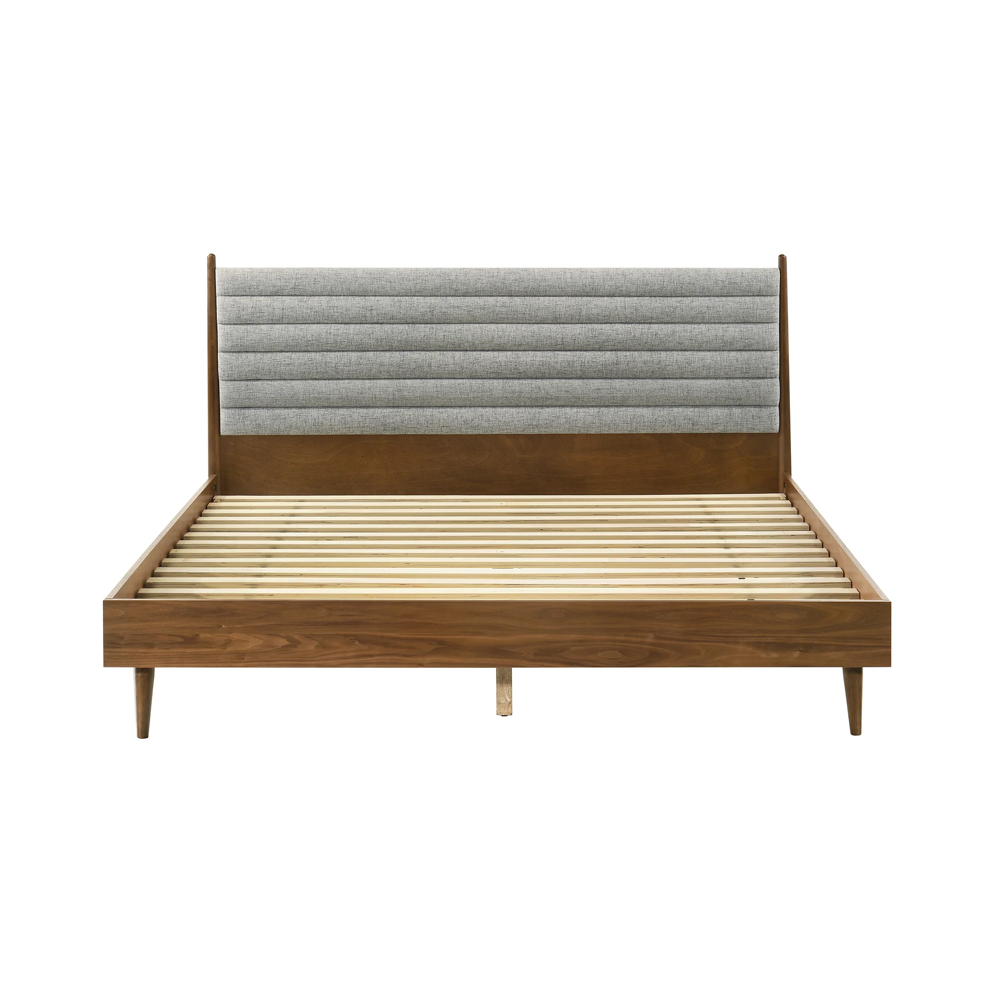 Artemio King Platform Wood Bed Frame in Walnut Finish By Armen Living - Image 5