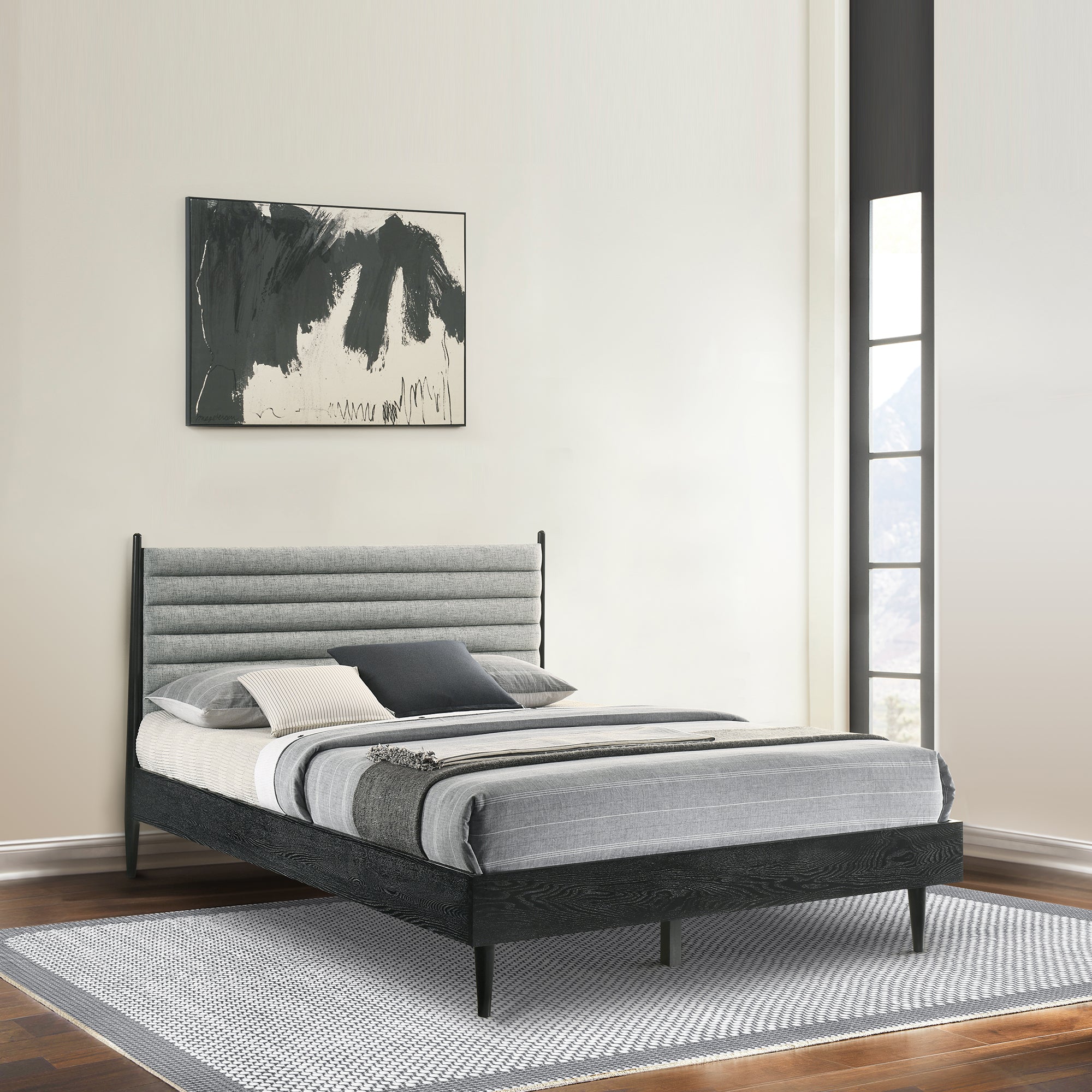 Artemio Queen Platform Wood Bed Frame in Walnut Finish By Armen Living - Image 13