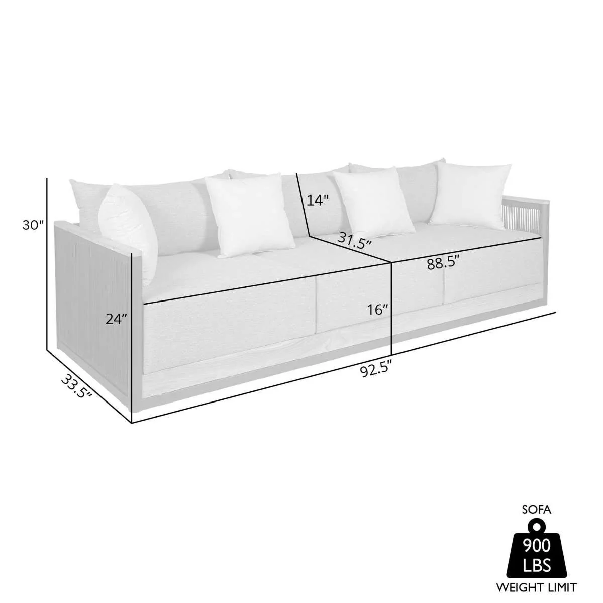 Artesia Outdoor Patio Chair in Teak Wood and Black Rope with Dark Gray Olefin Cushions By Armen Living - Image 8