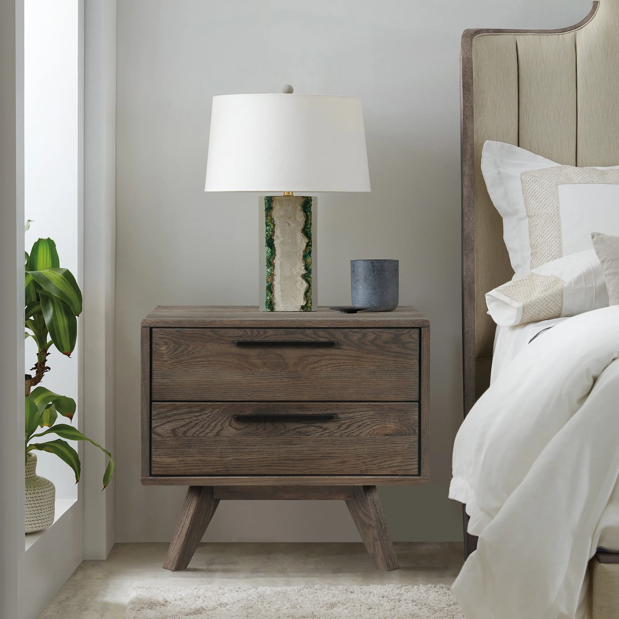 Astoria Oak 2 Drawer Nightstand By Armen Living