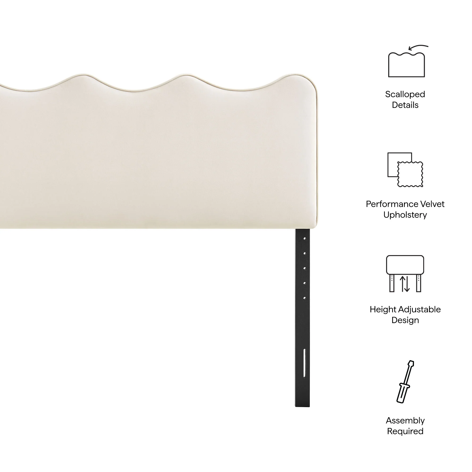 Athena Stain-Resistant Performance Velvet Full Size Headboard by Modway - Image 7