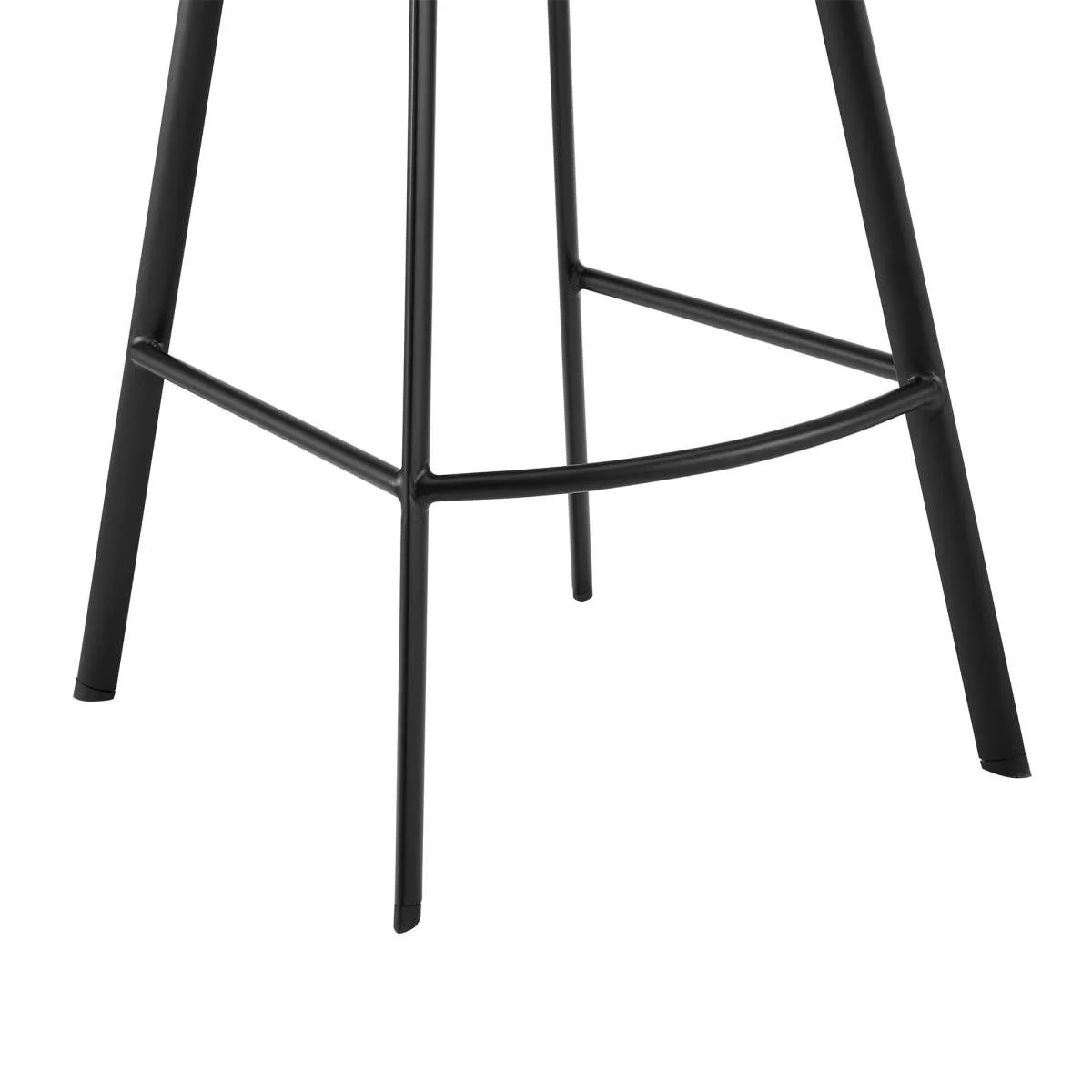Aura Black Faux Leather and Black Metal Swivel 26" Counter Stool By Armen Living - Image 7