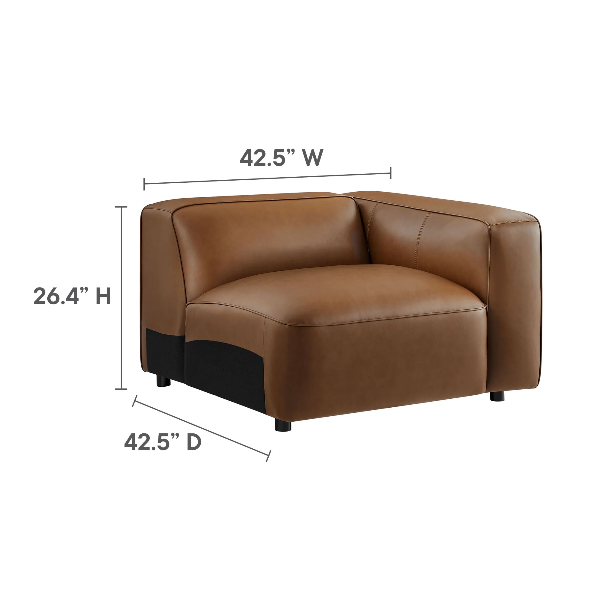 Auren 3-Piece Upholstered Vegan Leather Modular Sofa by Modway - Image 16