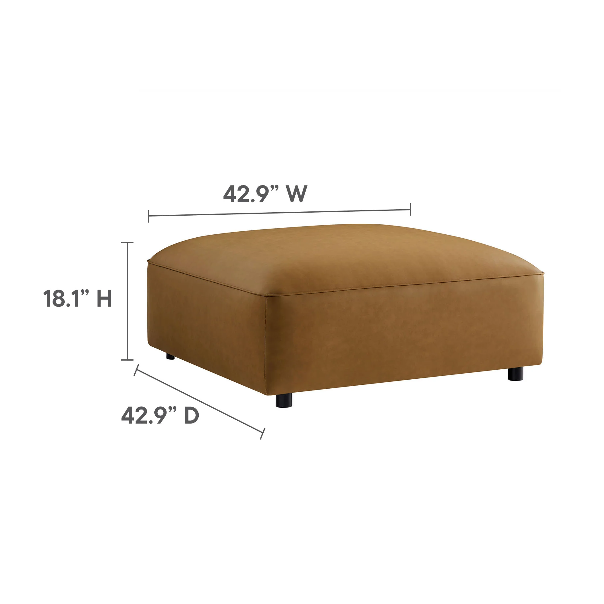 Auren 4-Piece Vegan Leather Modular Sofa Set by Modway - Image 9
