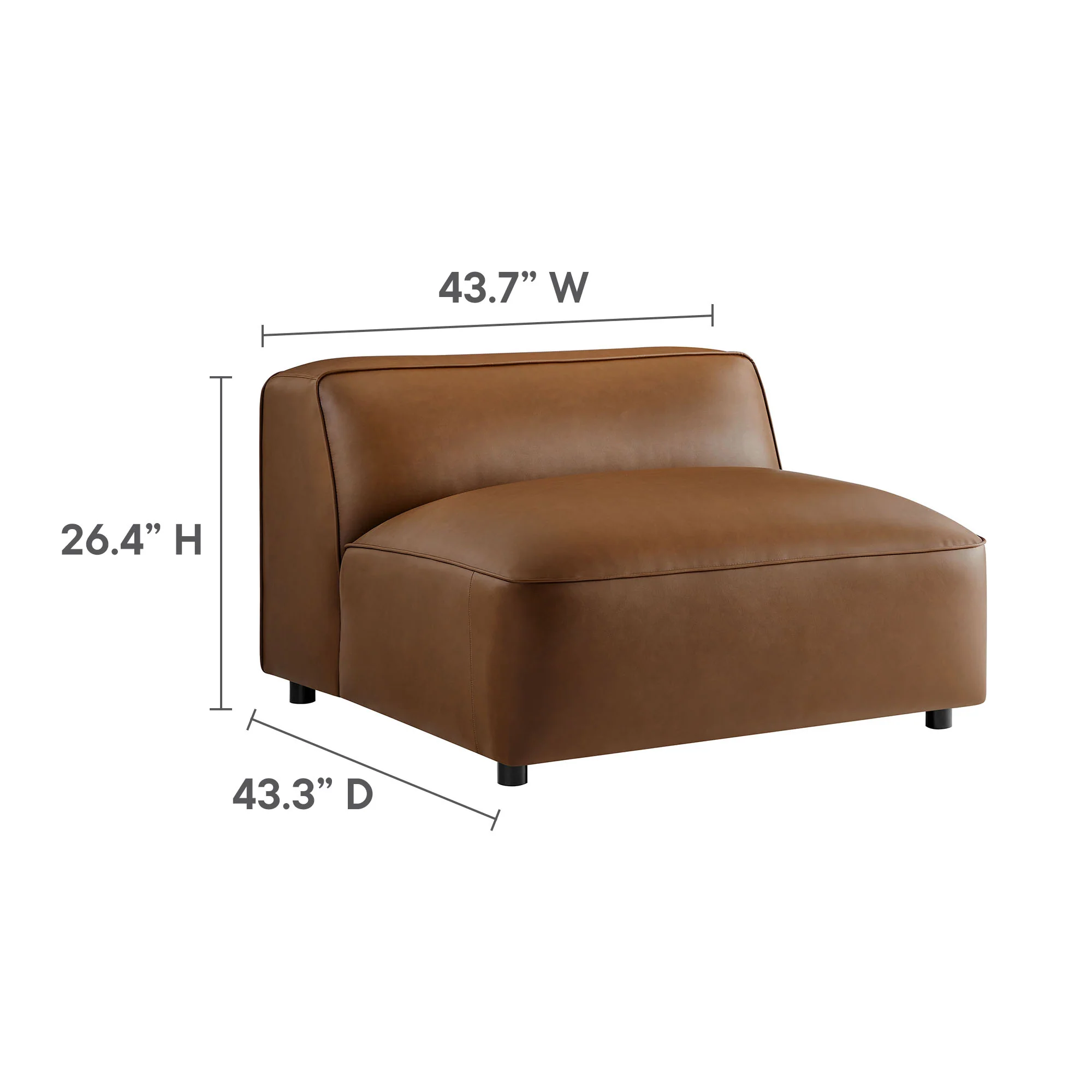 Auren 6-Piece Upholstered Vegan Leather Modular Sofa by Modway - Image 16