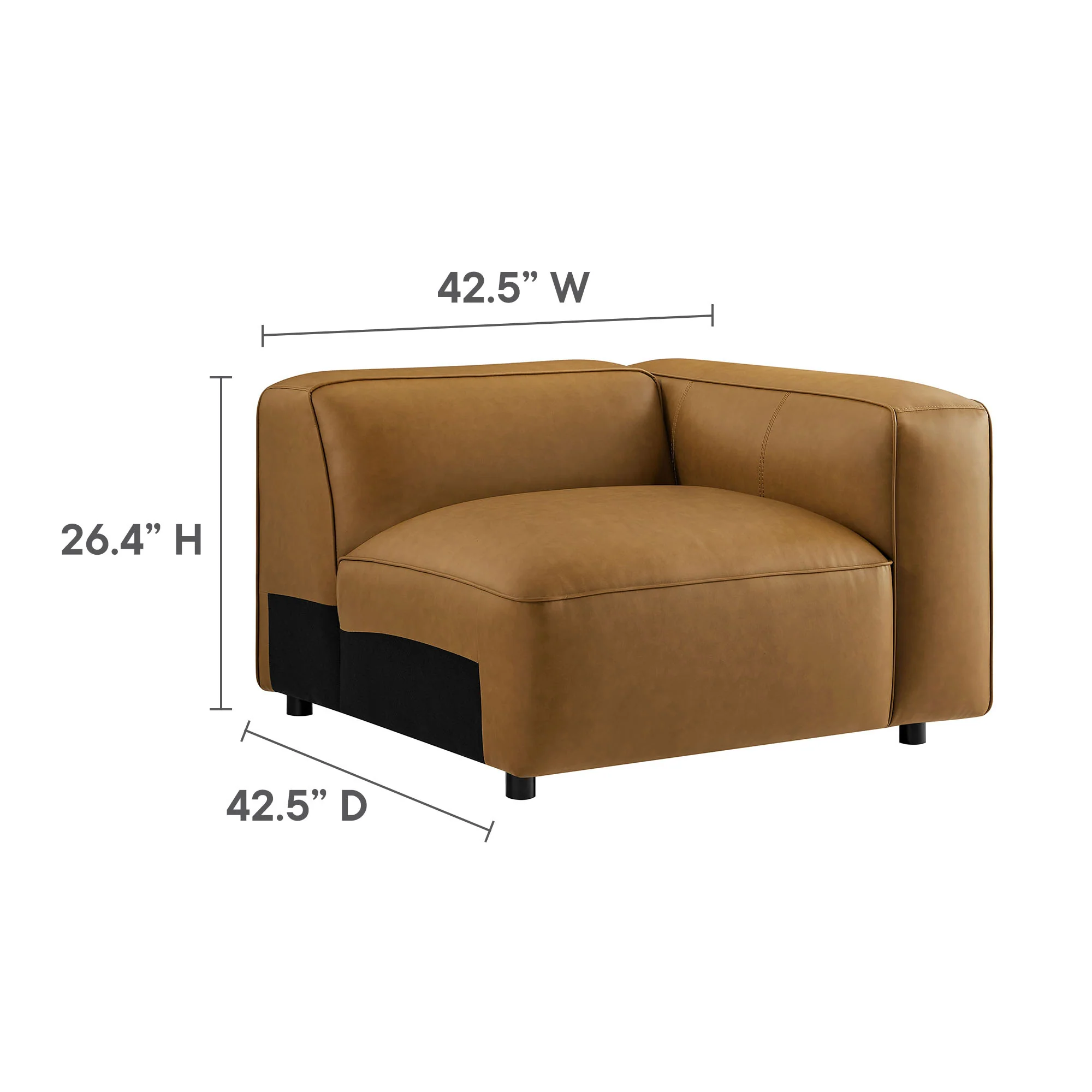 Auren 6-Piece Upholstered Vegan Leather Modular Sofa by Modway - Image 8