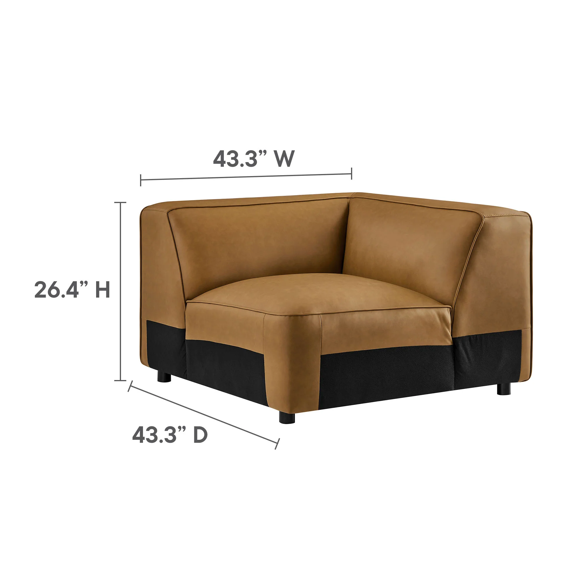 Auren Upholstered Vegan Leather Modular Corner Chair by Modway - Image 10
