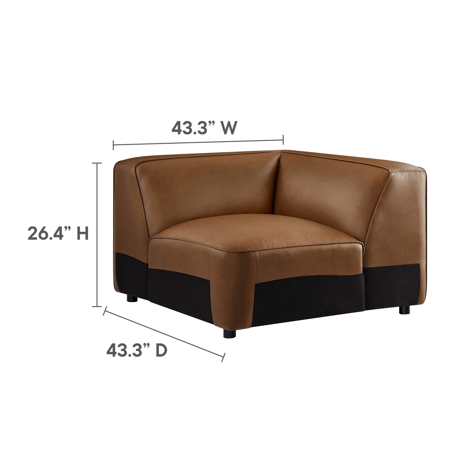 Auren Upholstered Vegan Leather Modular Corner Chair by Modway - Image 20