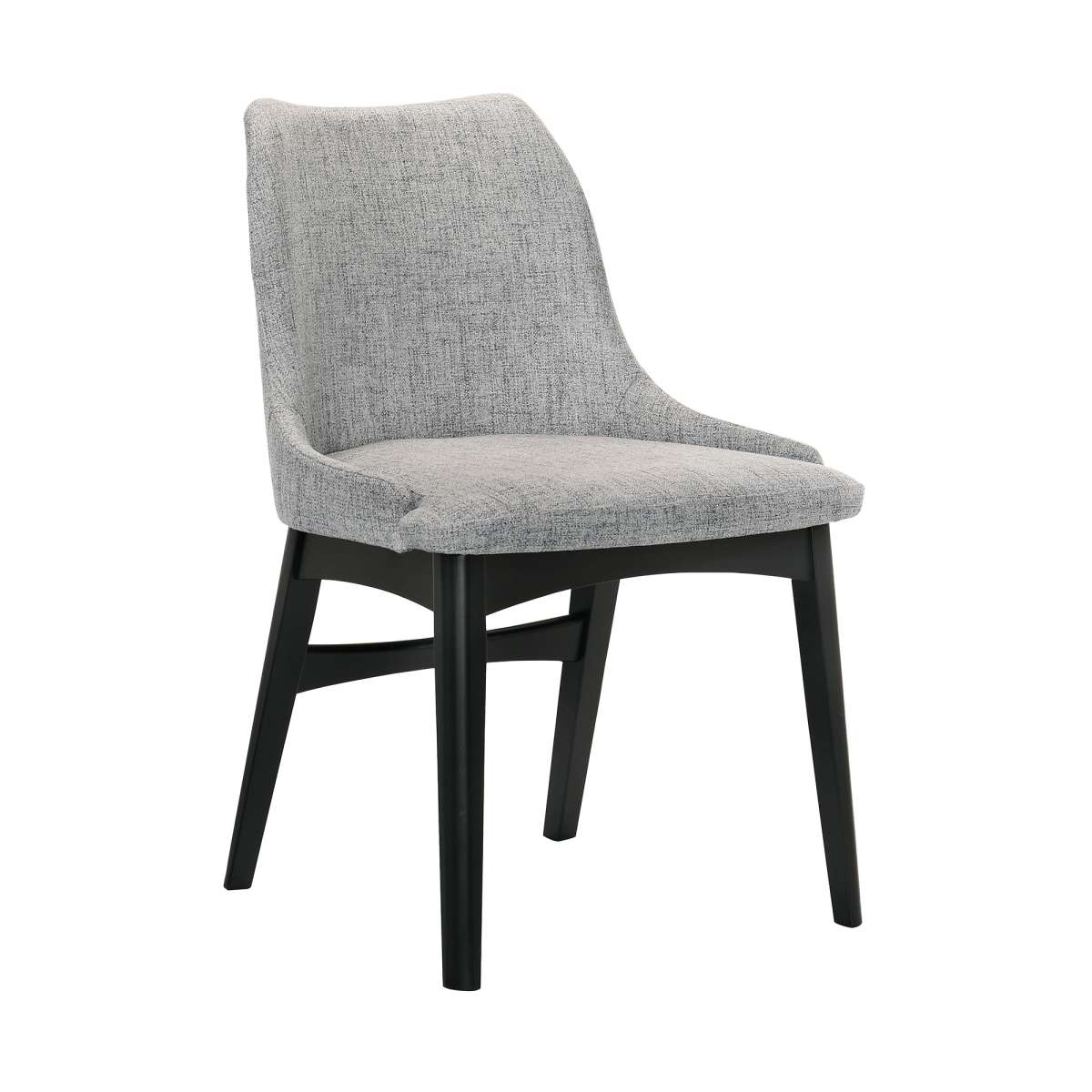 Azalea Gray Fabric and Black Wood Dining Side Chairs - Set of 2 By Armen Living - Image 3