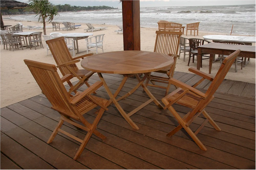 Bahama Classic Folding Armchair 5-Pieces Dining Set By Anderson Teak