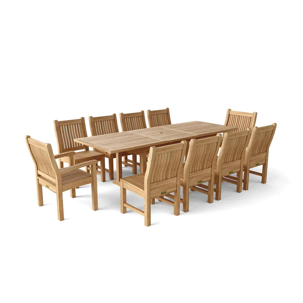 Bahama Sahara 11-Pieces 8' Rectangular Dining Set By Anderson Teak