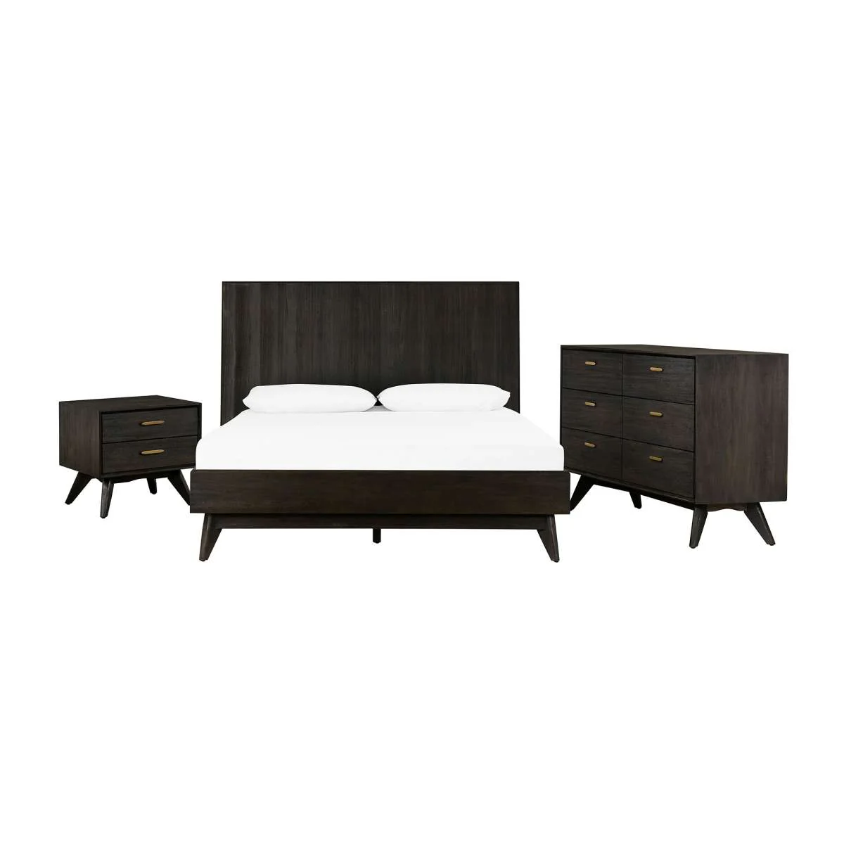 Baly 4 Piece Acacia King Loft Bedroom Set with Dresser and Nightstands By Armen Living - Image 2