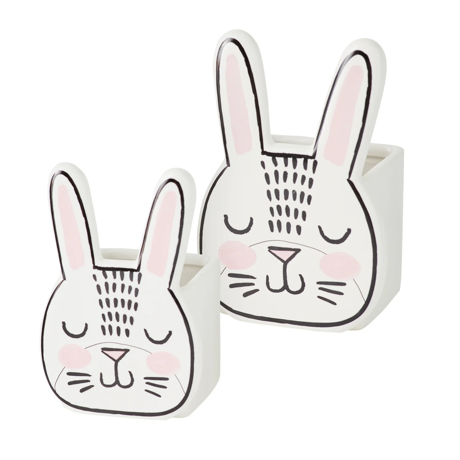 Bashful Bunny Pot Set of 8 By Accent Decor - Image 4