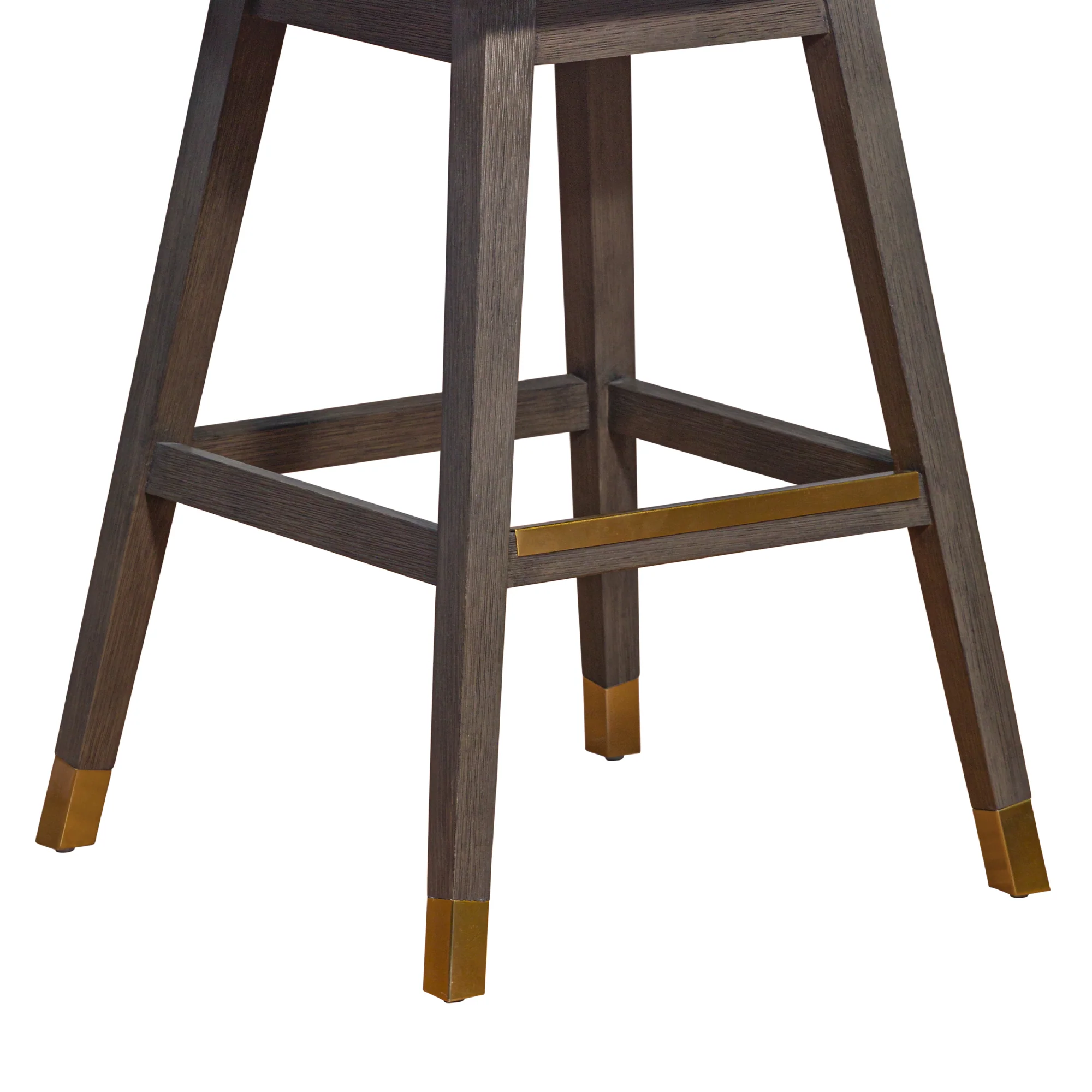 Basila Swivel Bar Stool in Grey Oak Wood Finish with Pearl Fabric By Armen Living - Image 8