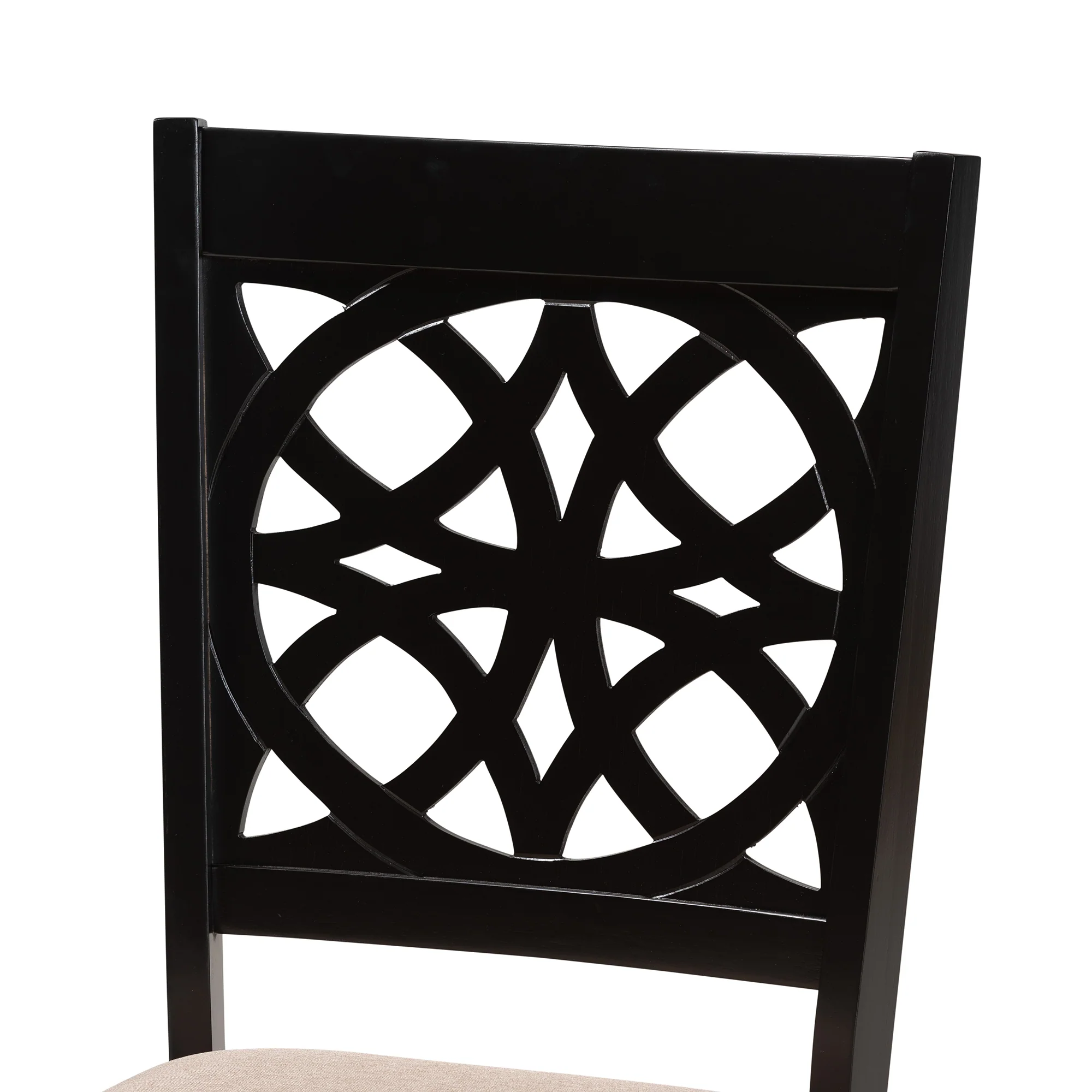 Baxton Studio Abigail Modern Beige Fabric and Dark Brown Finished Wood 7-Piece Dining Set - Image 8