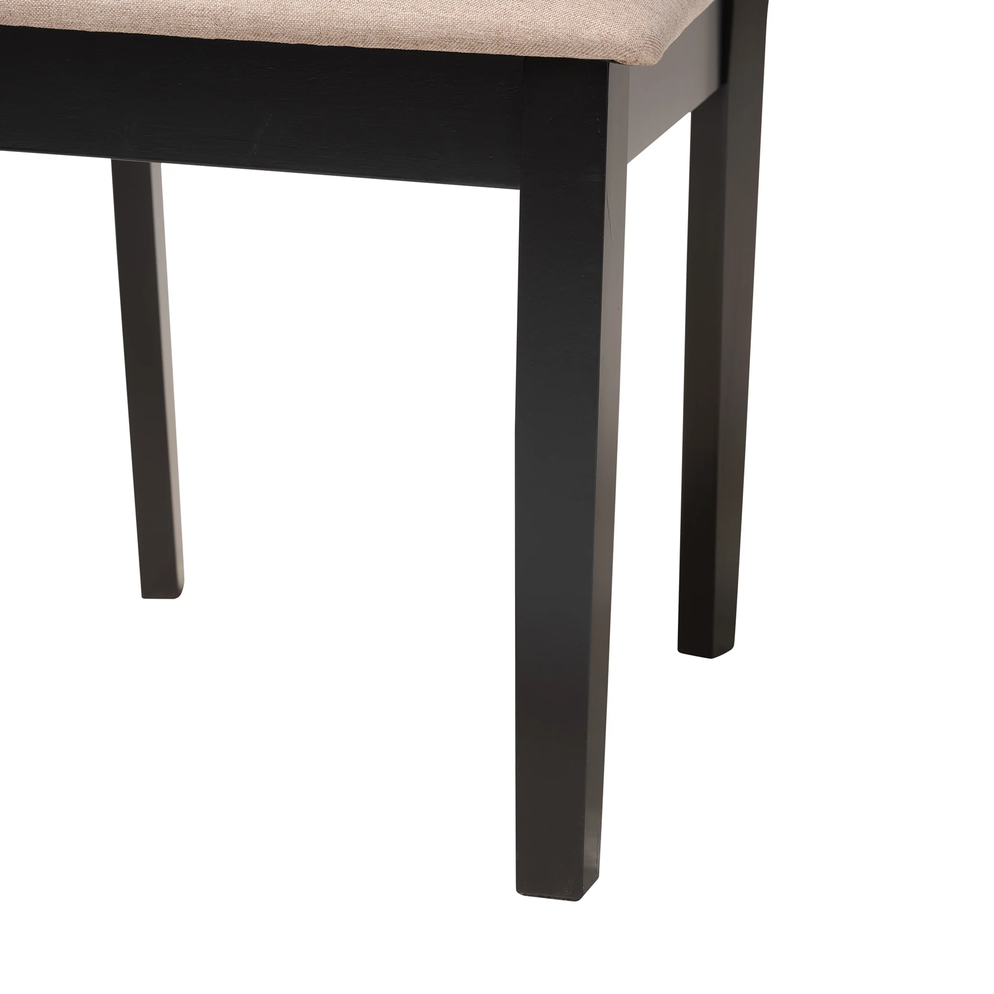 Baxton Studio Abigail Modern Beige Fabric and Dark Brown Finished Wood 7-Piece Dining Set - Image 9