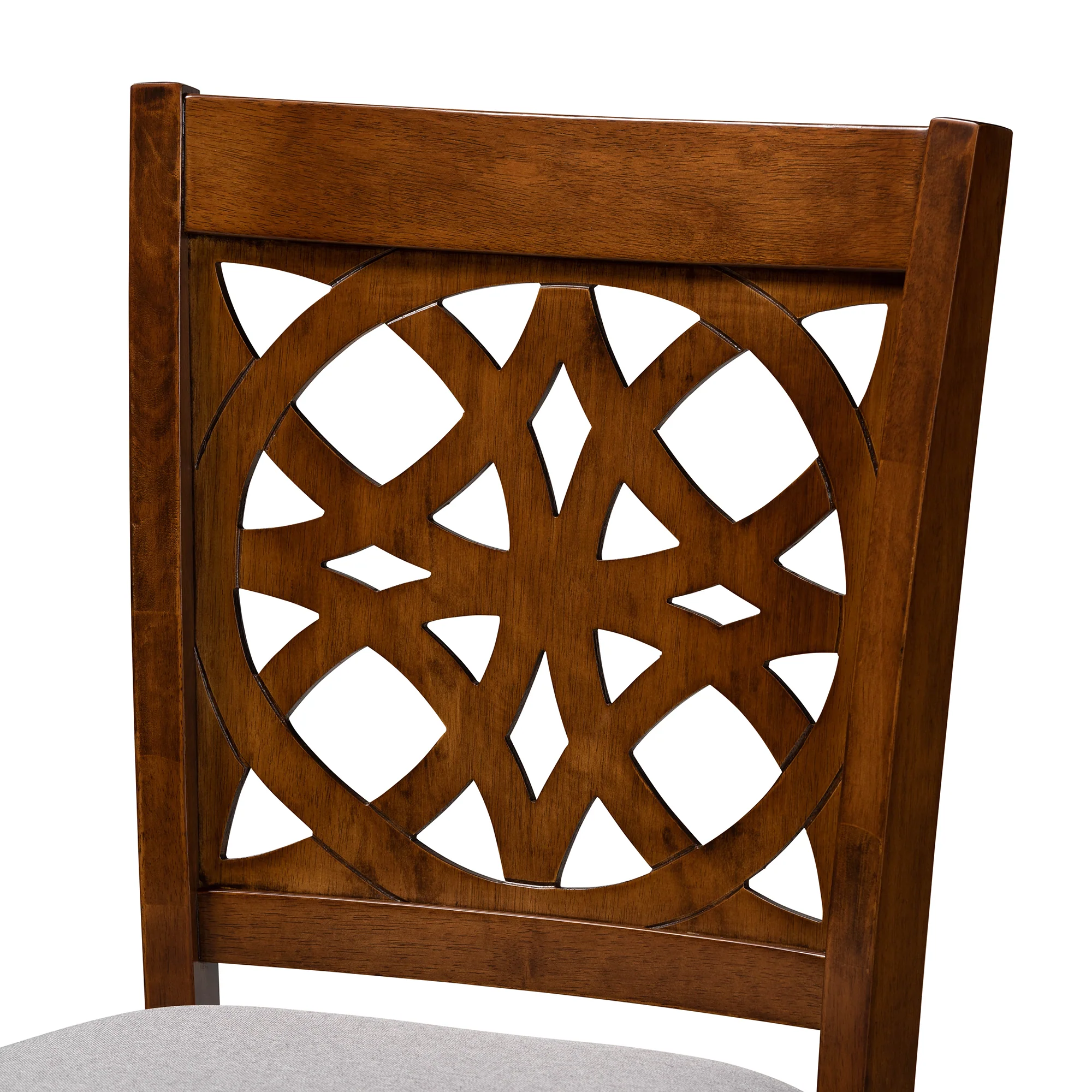 Baxton Studio Abigail Modern Grey Fabric and Walnut Brown Finished Wood 5-Piece Pub Set - Image 8